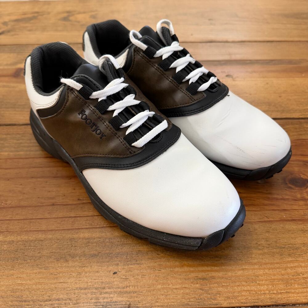 FootJoy GreenJoys Men's Golf Shoes White & Brown Size 9